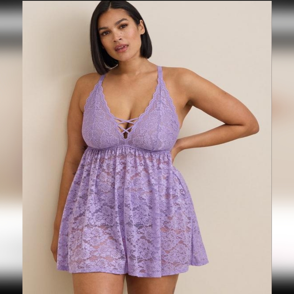 Torrid Simply Lace Xo Front Babydoll lingerie
